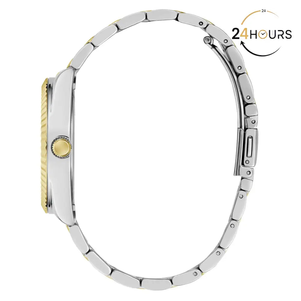 Montre Guess Luna blanche à cadran rond, à quartz analogique, pour femme