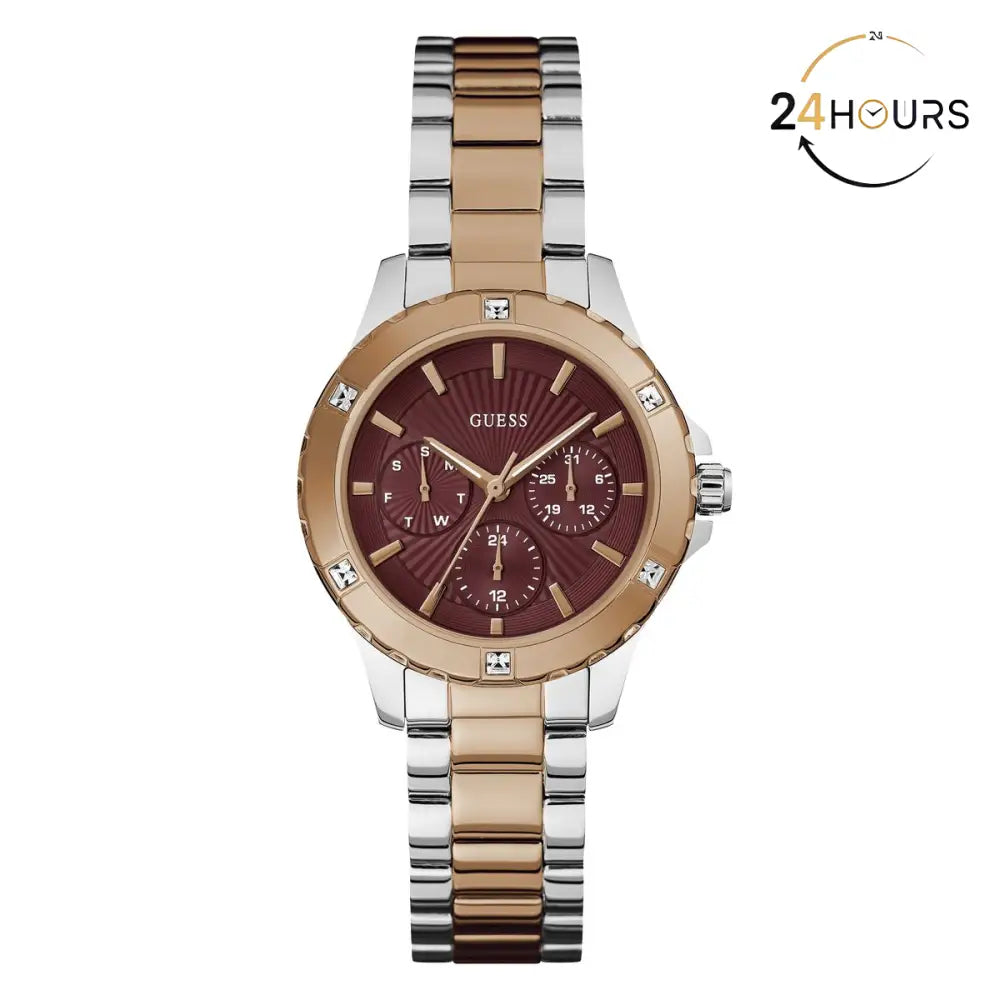 Montre Guess Mist rouge à cadran rond, analogique à quartz, pour femme
