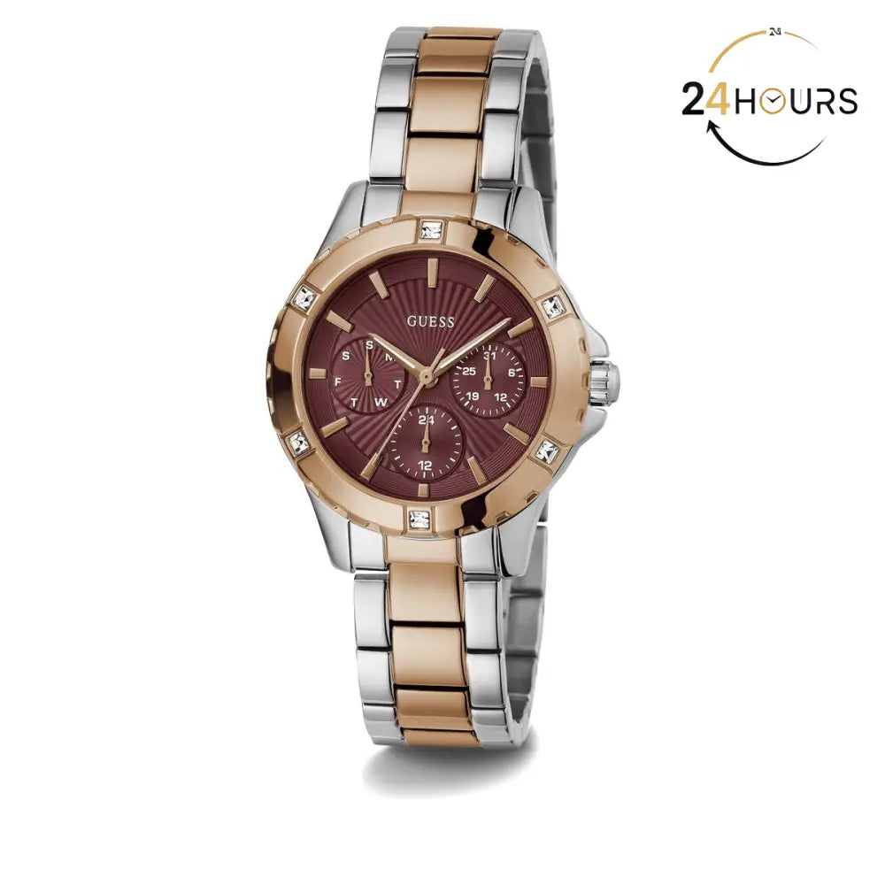 Montre Guess Mist rouge à cadran rond, analogique à quartz, pour femme