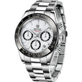 BENYAR BY-5169A – montre chronographe de luxe pour hommes avec bracelet en acier inoxydable – Blanc