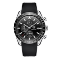BENYAR BY-5140H Montre Homme Chronographe Étanche avec bracelet en Silicone – Noir & Argenté