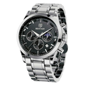BENYAR BY-5160B Montre Homme Chronographe Étanche en Acier Inoxydable – Argenté & Noir