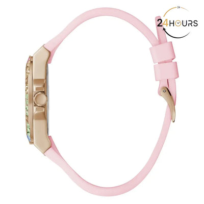 Montre analogique Guess pour femme, cadran blanc, 39 mm, référence GW0541L2