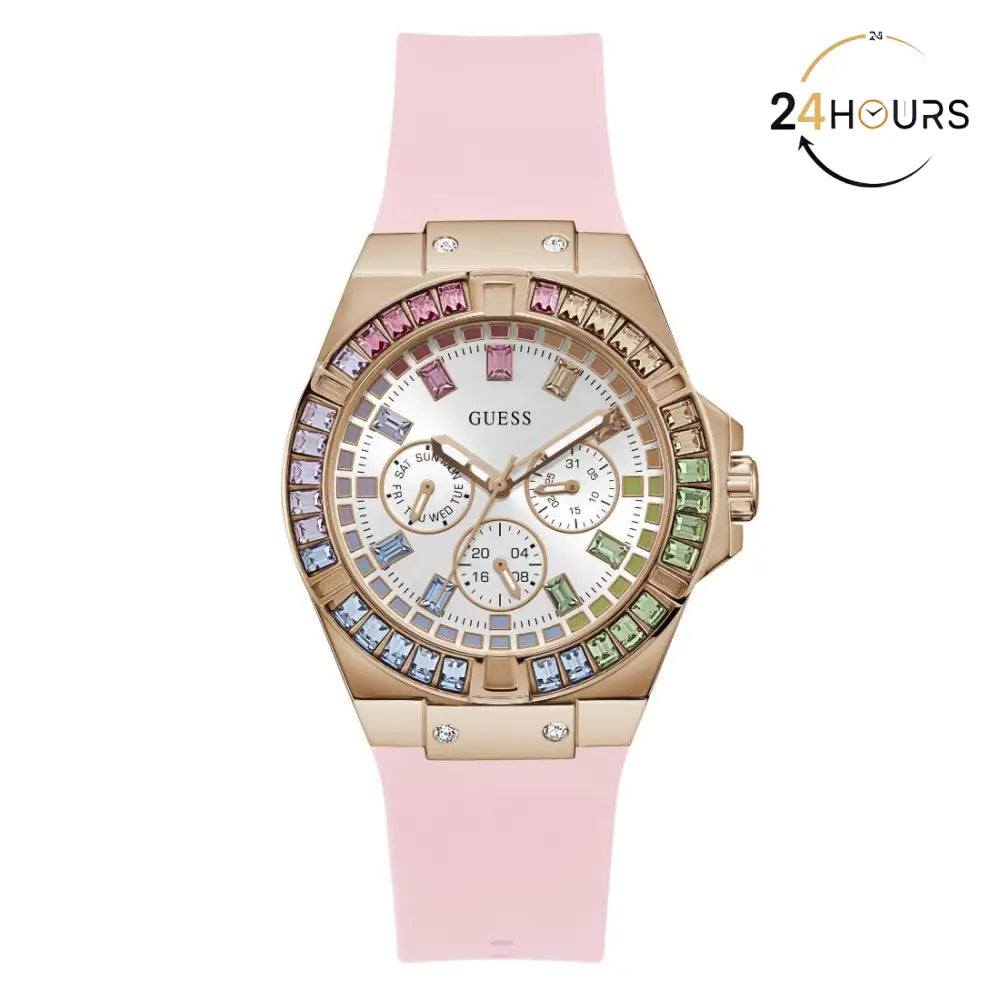 Montre analogique Guess pour femme, cadran blanc, 39 mm, référence GW0541L2