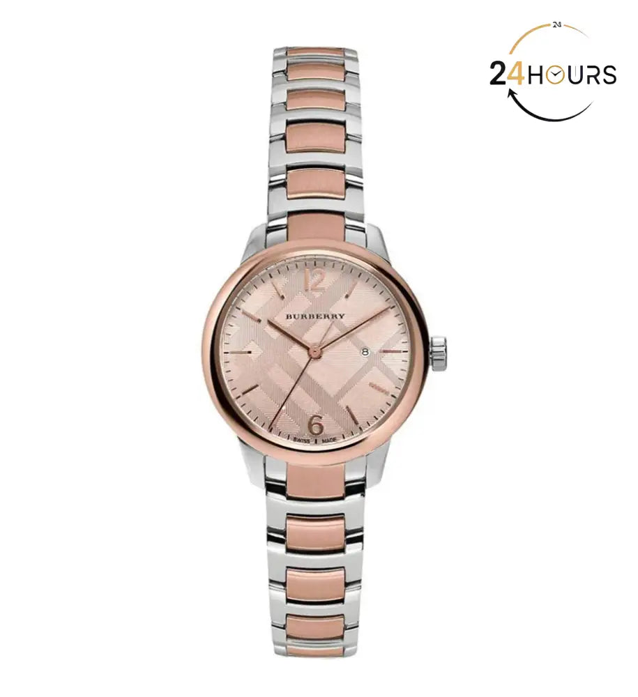 Montre Burberry Ladies Watch Swiss Classic Two Tone
Pour Femme, BU10117