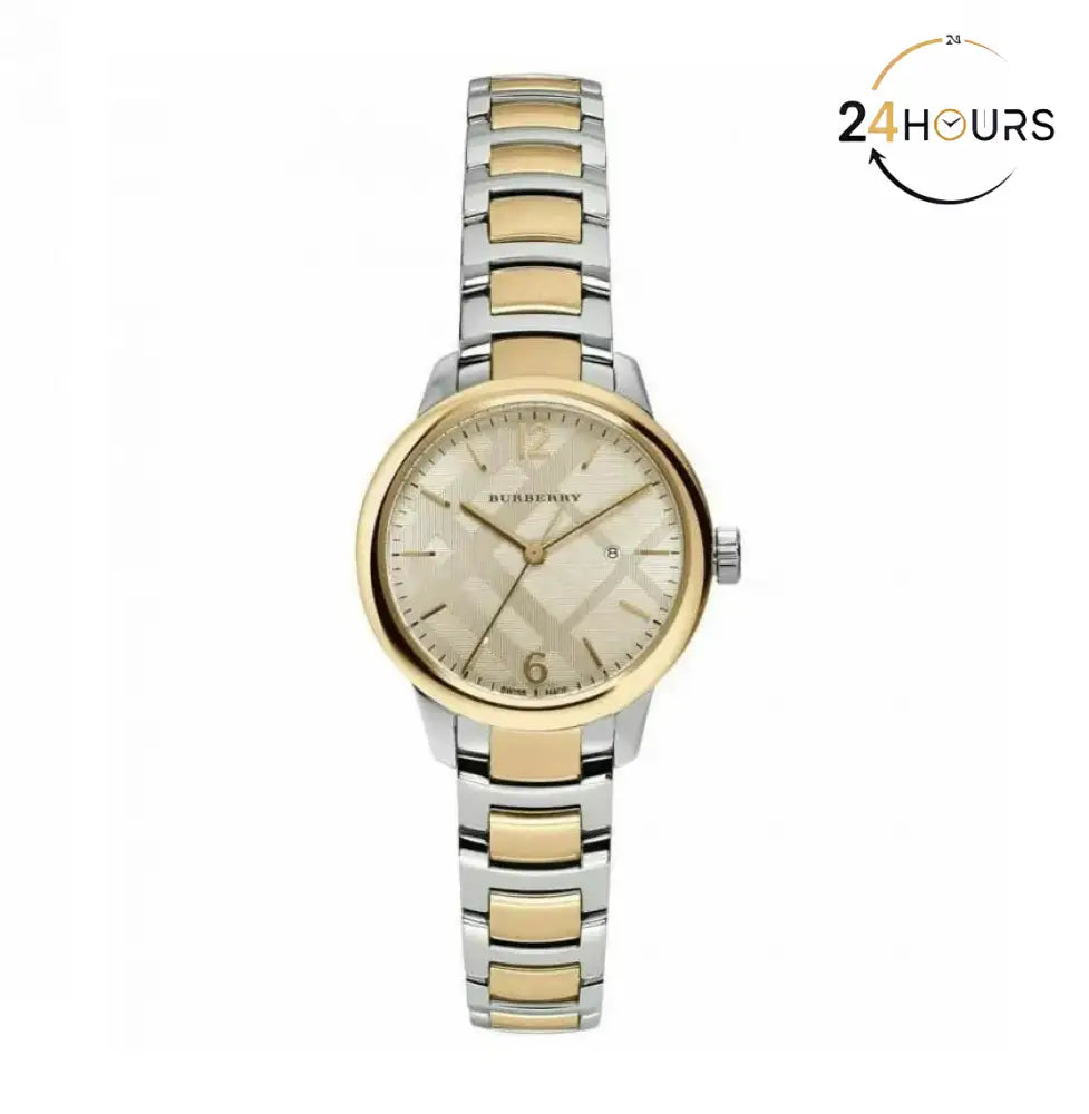 Montre Burberry Ladies Watch Swiss Classic Two Tone
Pour Femme, BU10118