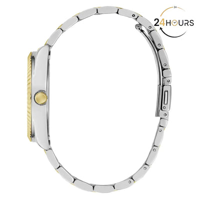 Montre Guess Luna blanche à cadran rond, à quartz analogique, pour femme