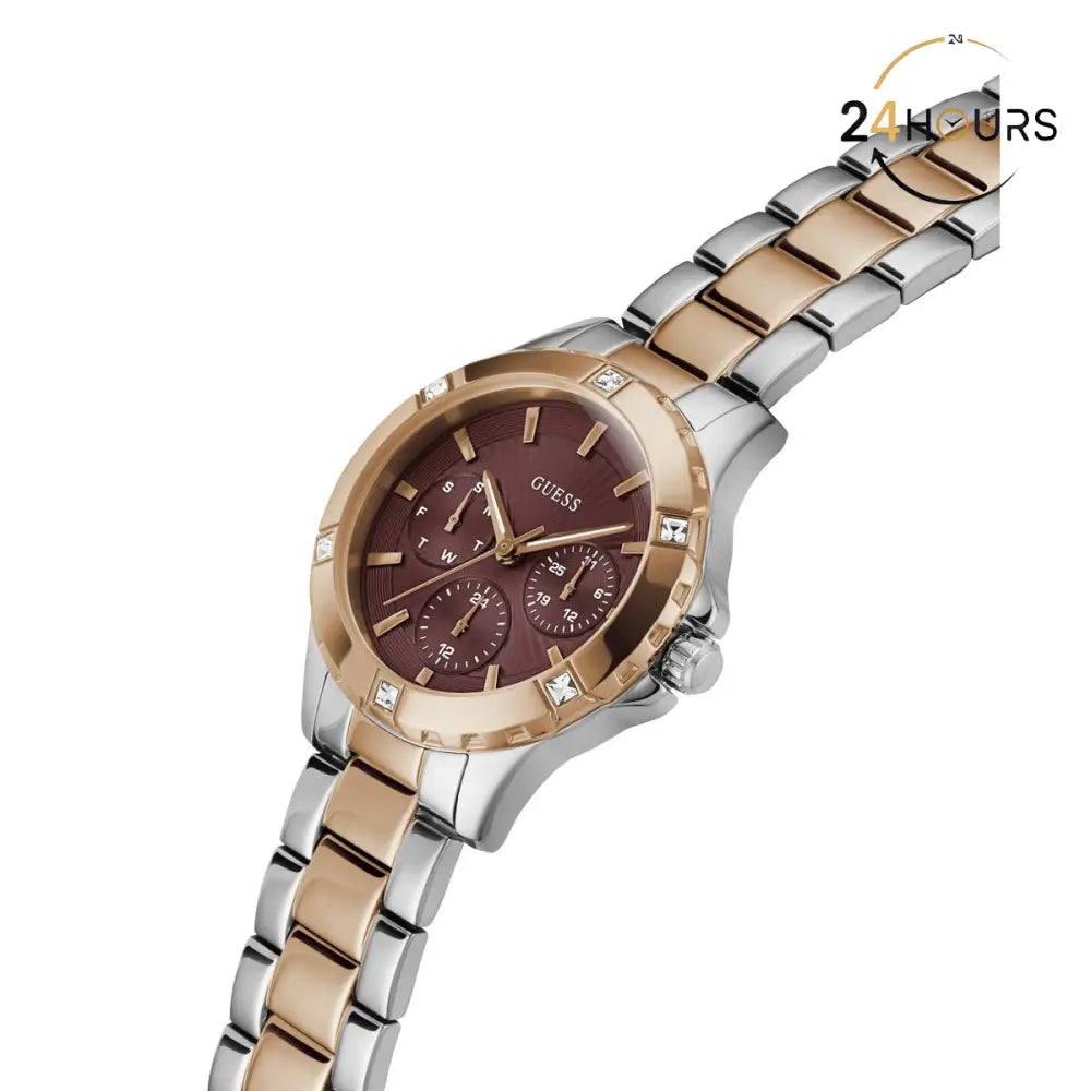 Montre Guess Mist rouge à cadran rond, analogique à quartz, pour femme