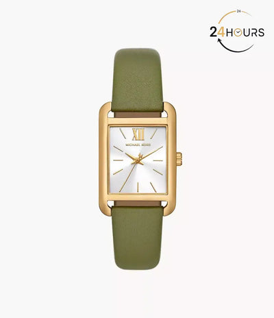 Montre Michael Kors à trois aiguilles en cuir vert MKO1028