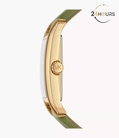 Montre Michael Kors à trois aiguilles en cuir vert MKO1028