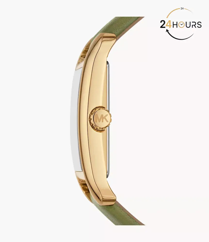 Montre Michael Kors à trois aiguilles en cuir vert MKO1028