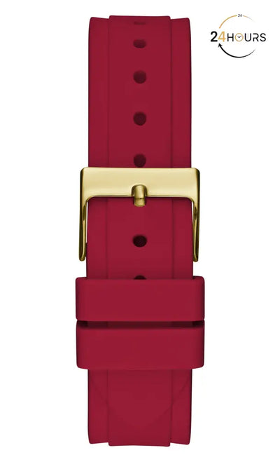 Montre multifonctions Guess Solstice à cadran rond doré pour femme